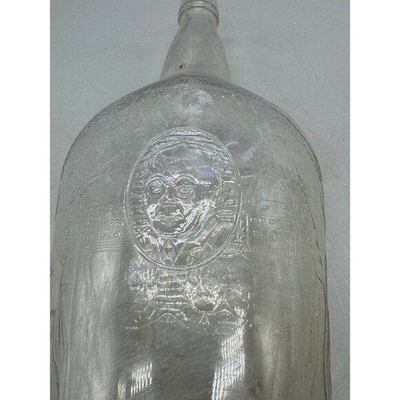 Vintage W.A. Gaines & Co. Old Crow Glass Bottle With Embossed Design - Picture 4 of 6